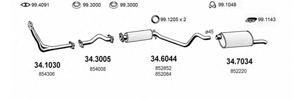 ASSO ART1813 Exhaust System